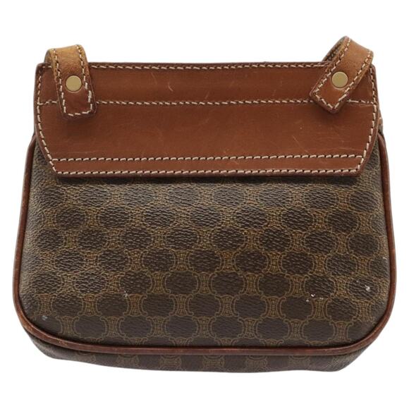 CELINE Macadam Canvas Shoulder Bag Pvc Leather Brown Gold - Picture 3 of 13